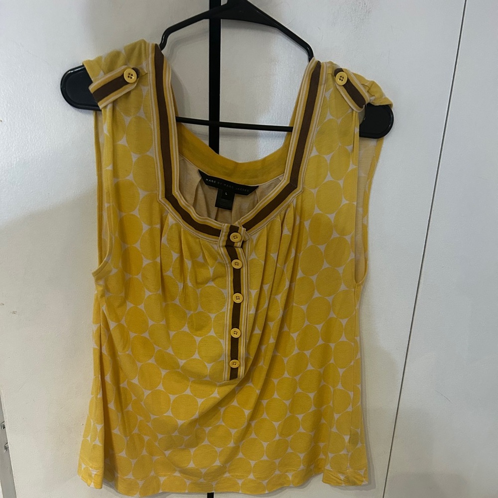 Marc By Marc Jacobs Yellow Patterned Blouse